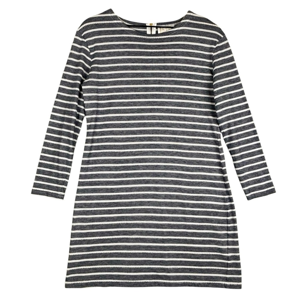 Sail to Sable Dress Womens Medium Blue Textured Knit Striped Mini